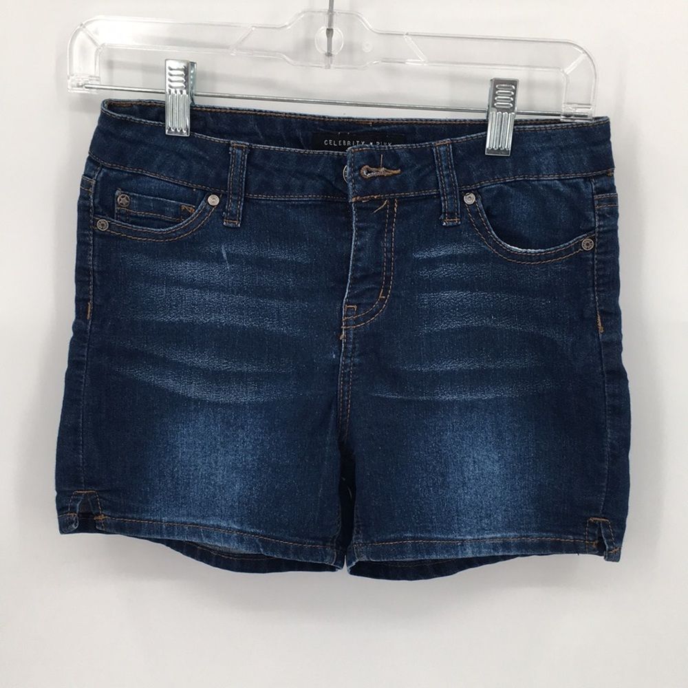 Celebrity Pink Dark Blue Denim Jean Shorts Girls 14